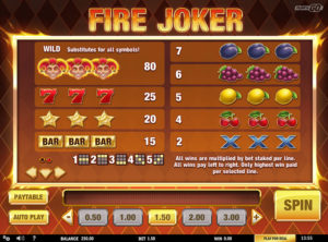 Fire Joker slotmaskinen SS-03