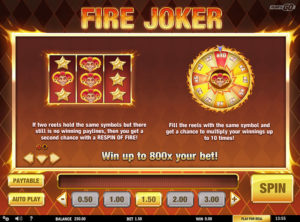 Fire Joker slotmaskinen SS-04